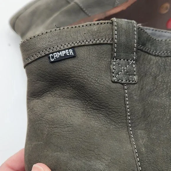 Camper Green Leather Ankle Booties - Picture 5 of 5